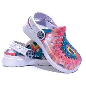 Joybees Toddler Girls Rainbow Tye Dye Harper Slip-On Activate Clogs